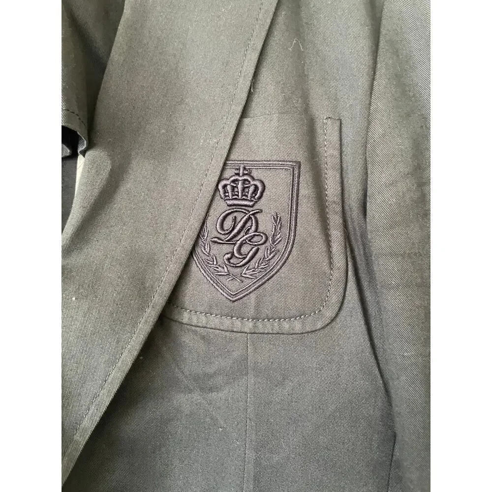 Dolce & Gabbana Men's 100% Cotton Blue Blazer Embroidered Pocket • Sz 52/42US ⬇️